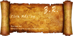 Zirk Róza névjegykártya